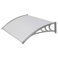 Pensilina Tettoia Grigia in Policarbonato Compatto Satinato Opalino 130x100 cm
