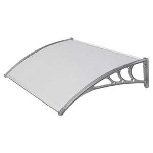 Pensilina Tettoia Grigia in Policarbonato Compatto Satinato Opalino 130x100 cm