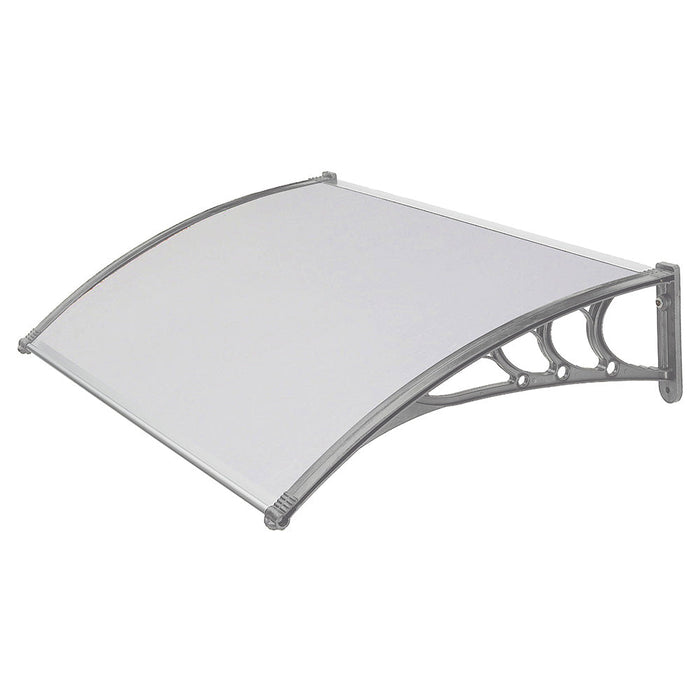 Pensilina Tettoia Grigia in Policarbonato Compatto Satinato Opalino 130x100 cm