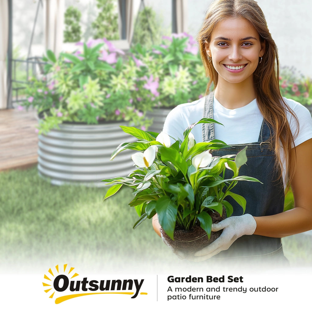 Kit 2 Giardiniere Rialzate ¨C zephmum ¨C Argento Acciaio Galvanizzato 90x90x56 cm