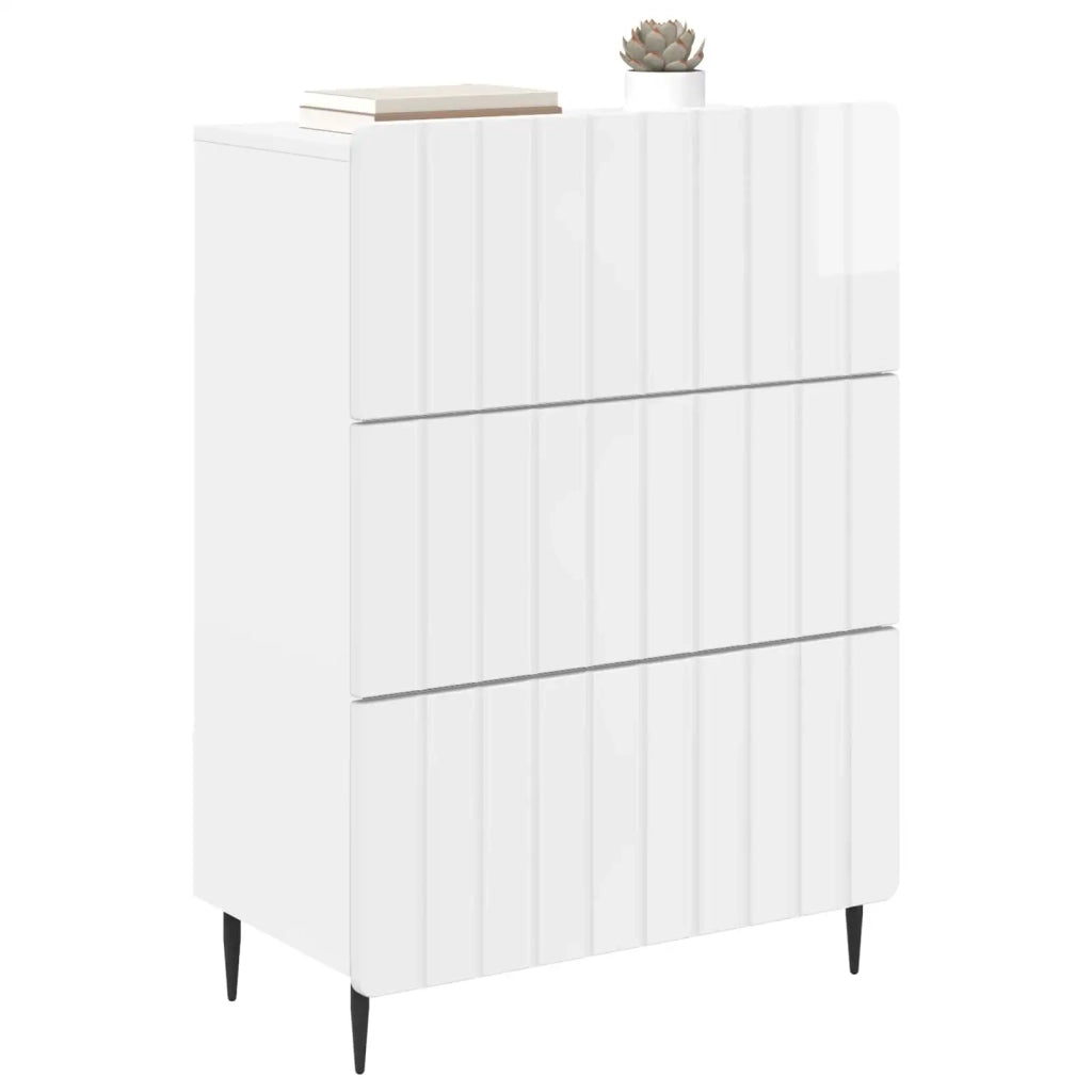 Mobile con Cassetti Bianco Lucido 66 x 34,5 x 92 cm 894379