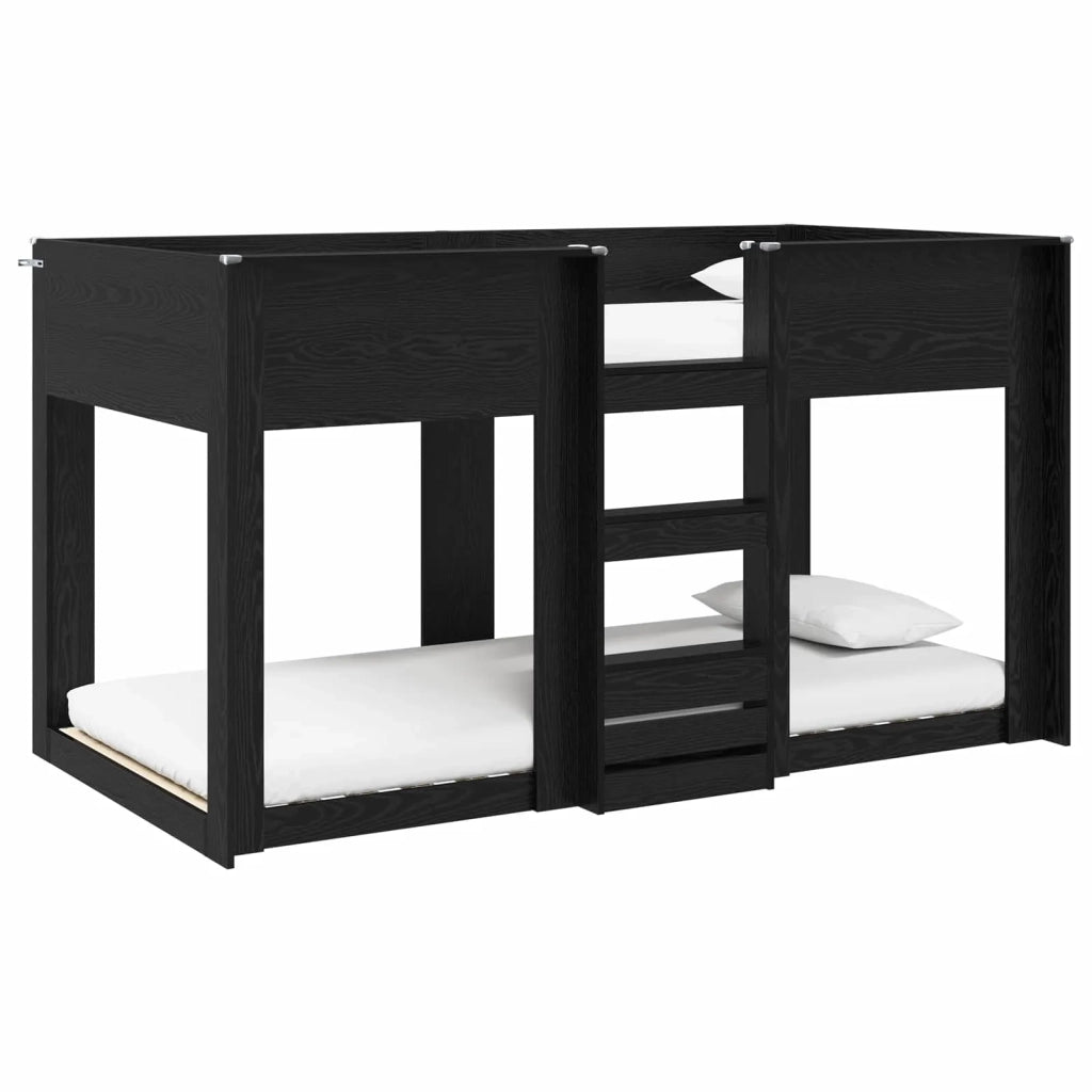 Letto a Castello per Bambini Rovere Nero 80 x 200 cm