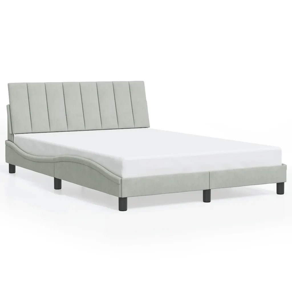 Giroletto senza Materasso-Struttura Letto Hanko Grigio Chiaro 120x200 cm Velluto