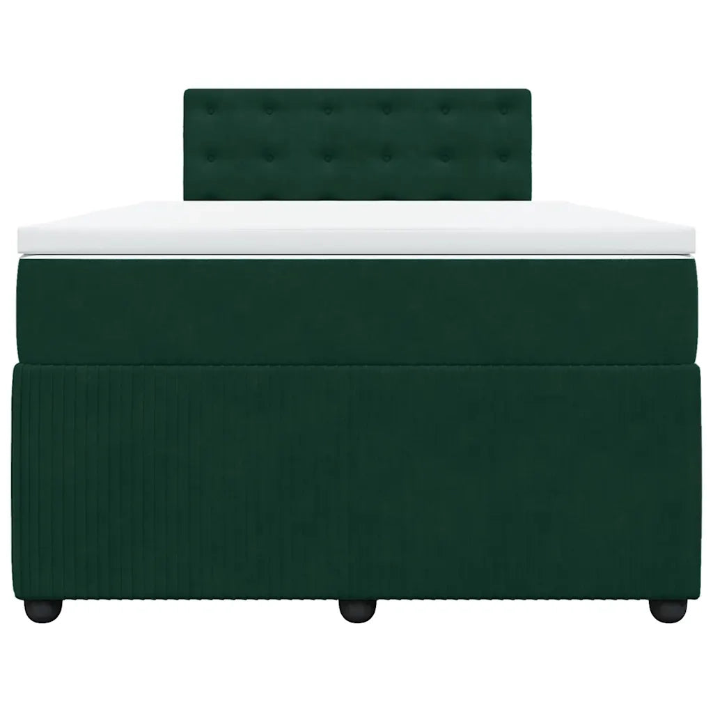 Giroletto a Molle con Materasso Verde Scuro 120x190 cm Velluto