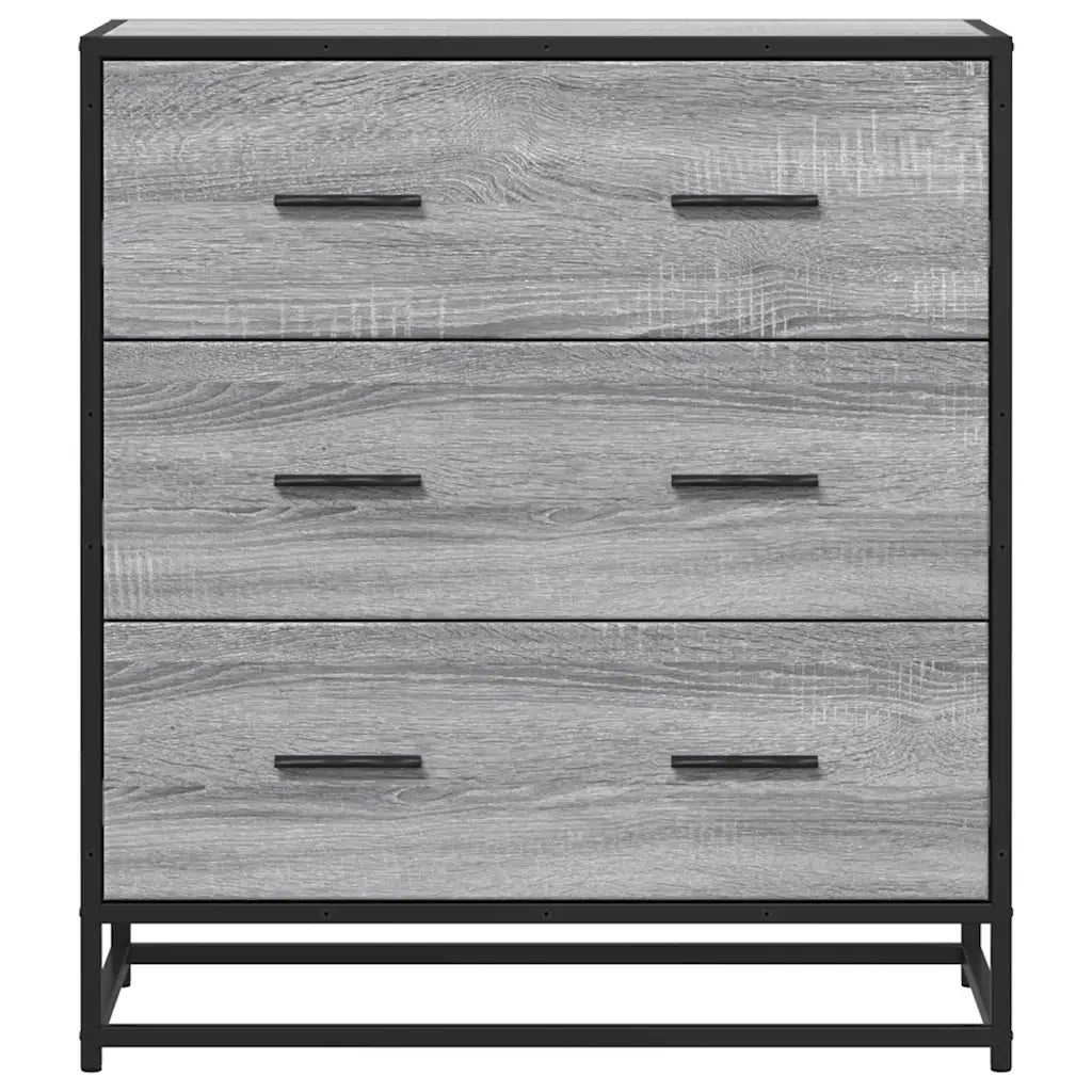 Credenza Grigio Sonoma 68x35x76 cm in Truciolato e Metallo 848972