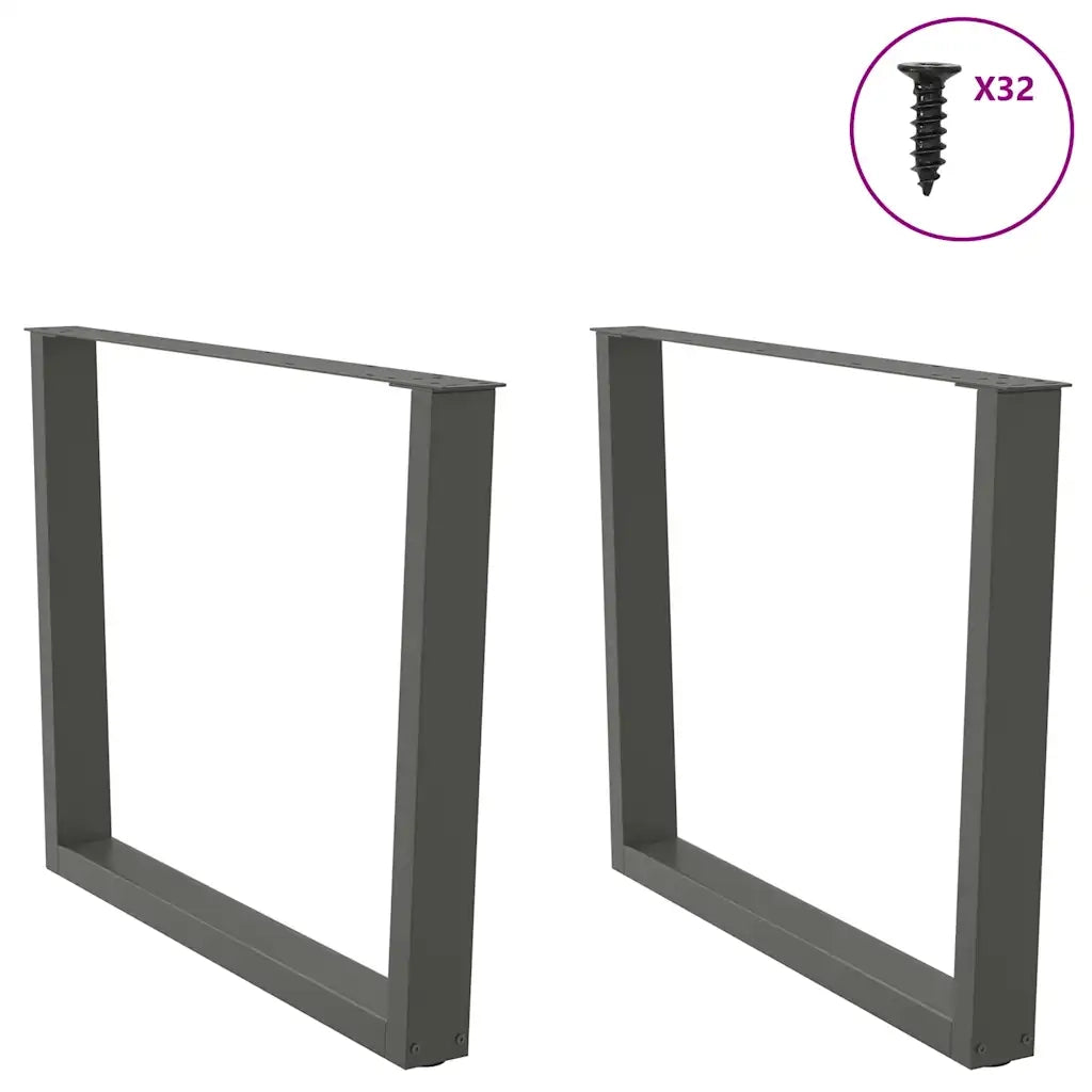 Gambe per tavolo da pranzo a forma di V 2 pz Antracite 100x(72-73,3) cm Acciaio