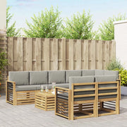 Set di divani da esterno 9 pcs Bianco e Grigio Chiaro
