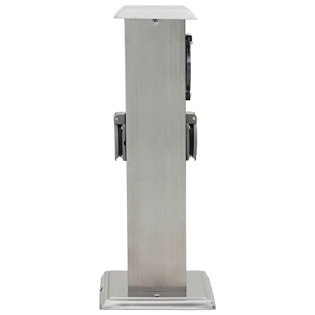 Presa Elettrica da Giardino a Pilastro Acciaio Inox con Timer  cod mxl 11668