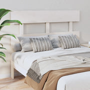Testiera per Letto Bianca 124x3x81 cm in Legno Massello di Pino 819061