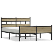 Letto matrimoniale | Letto per adulti | Giroletto senza Materasso Rovere Sonoma 140x190cm in Truciolato