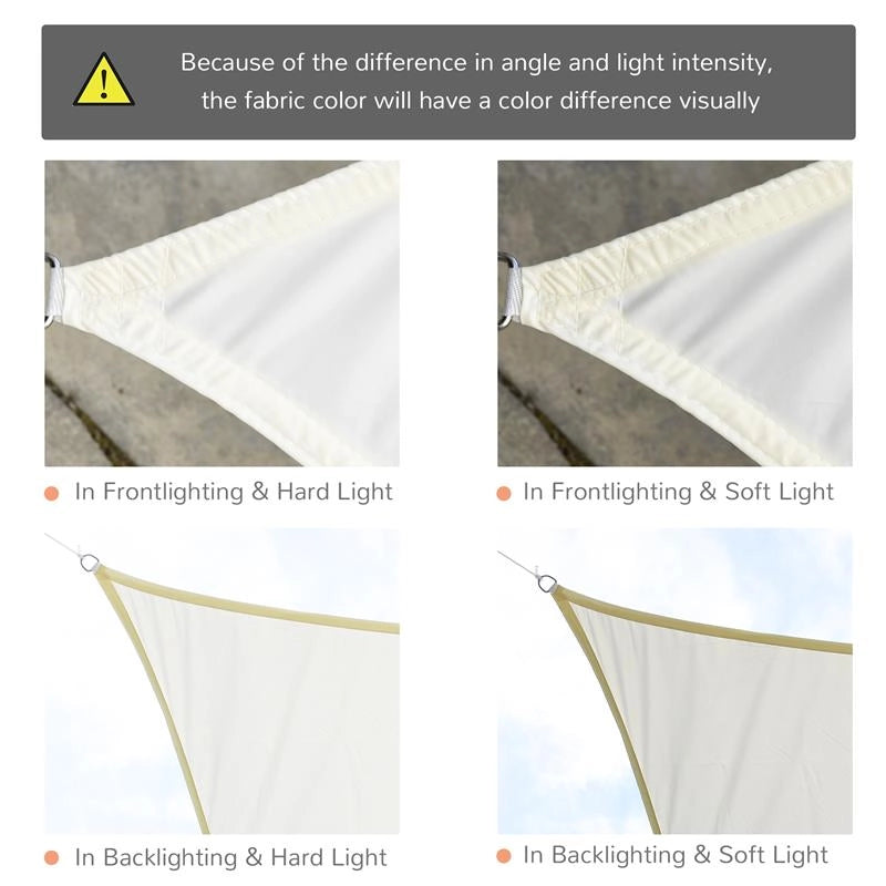 VELA OMBREGGIANTE RETTANGOLARE 3 X 4 MT COLORE BIANCO CREMA