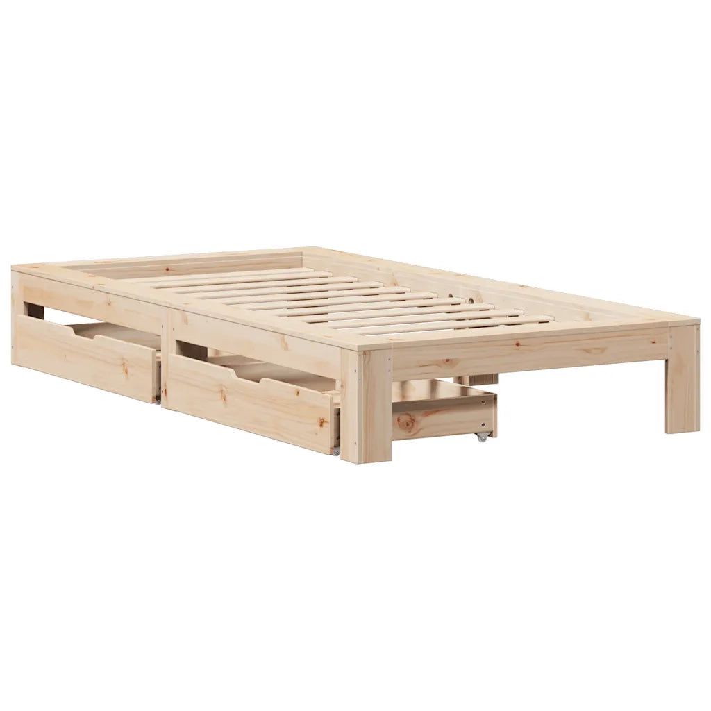 Giroletto senza Materasso 100x200 cm in Legno Massello di Pino