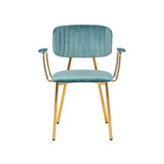 Set di 2 sedie Giselle 200 in velluto menta e oro