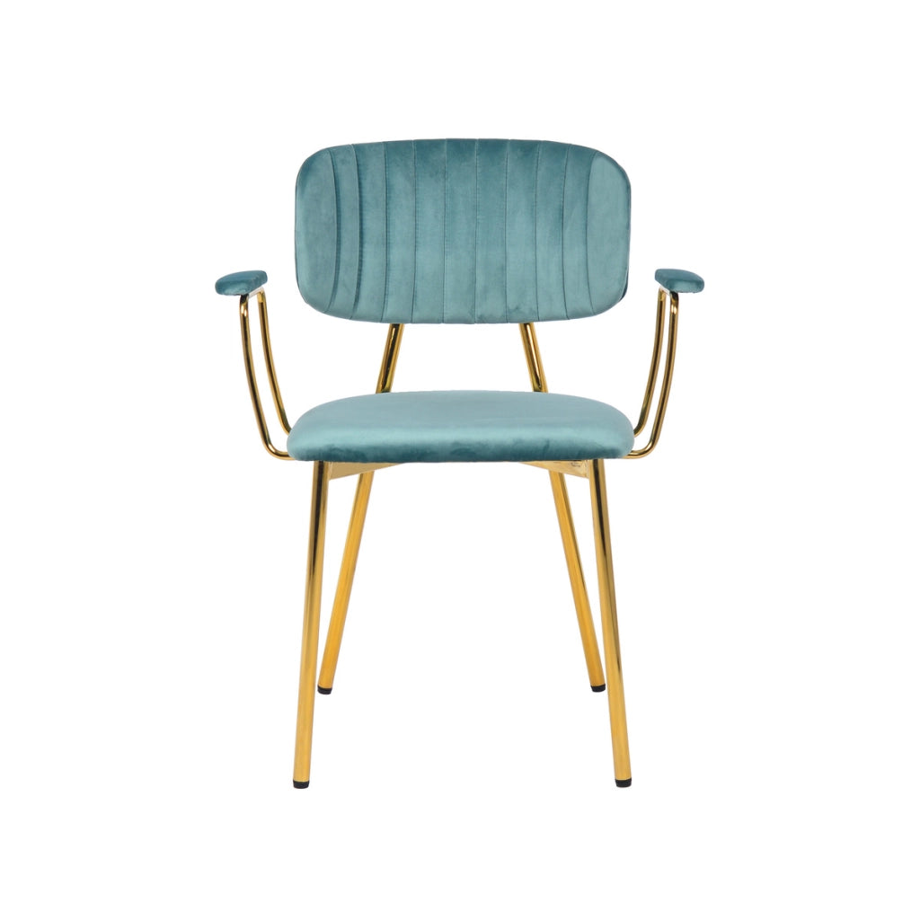 Set di 2 sedie Giselle 200 in velluto menta e oro