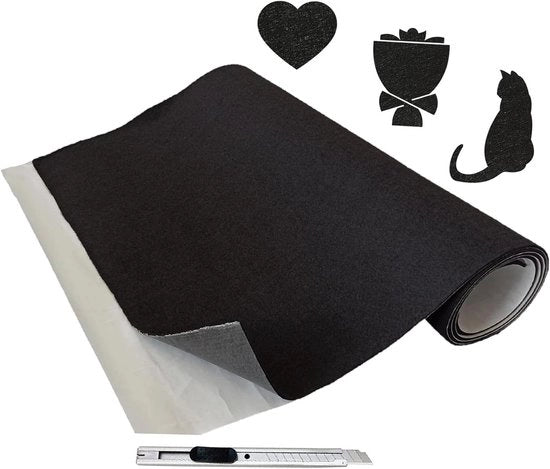 Gomme autoadesive per protezione pavimento 40x200 cm - Rotolo di velluto 2mm spesso - Pads per protezione gambe mobili - Protezione pavimento nero