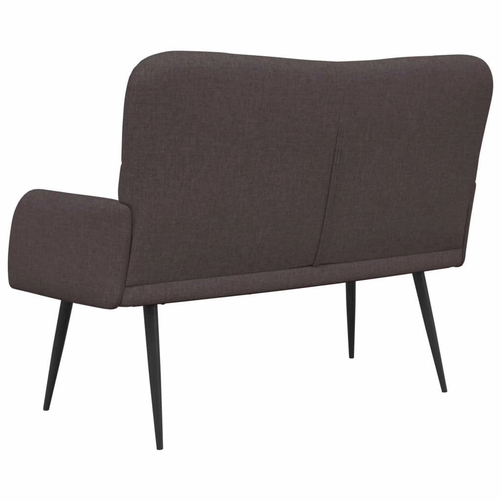 Sofa a Due Posti Marrone Scuro 115 x 61 x 87 cm Tessuto