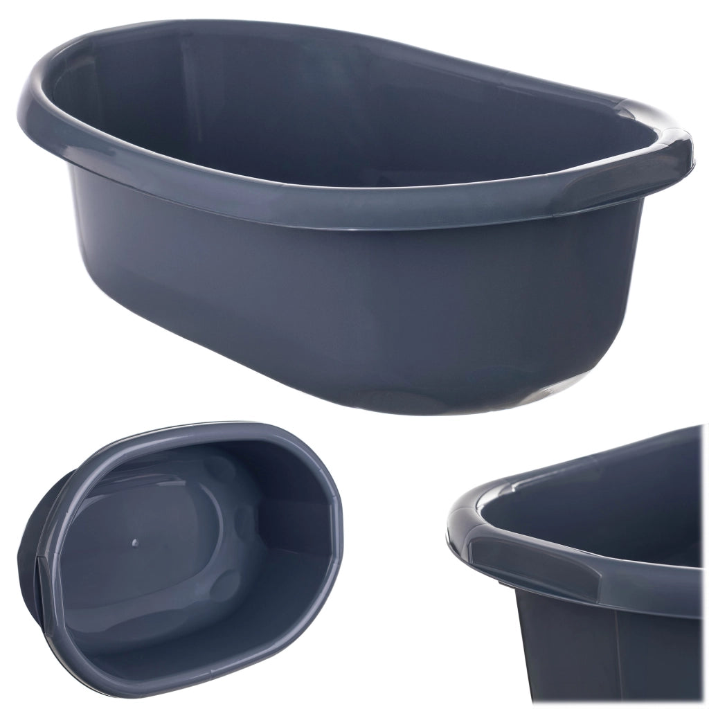 Bacinella in plastica KADAX da 20 litri, ovale, con maniglie