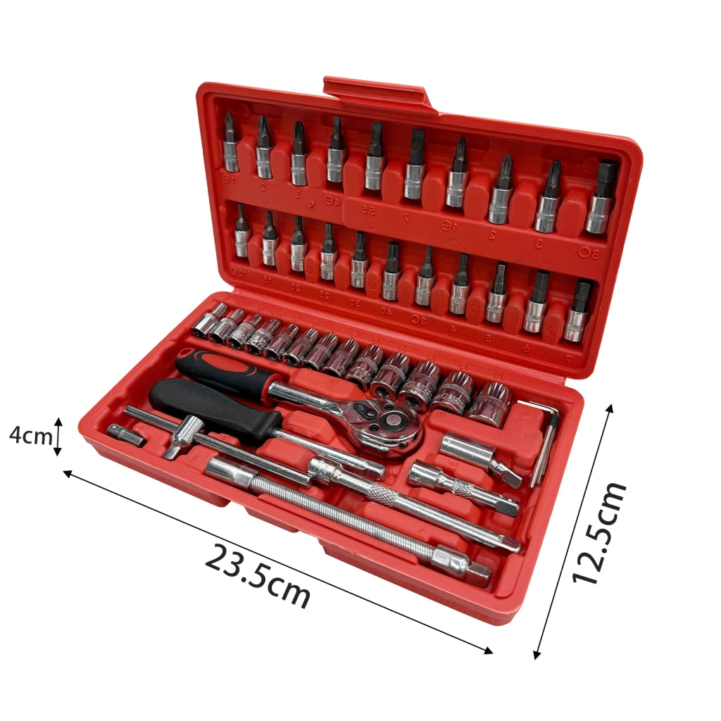 ZMH Kit di attrezzi per riparazioni domestiche 46 pezzi cassetta attrezzi manuale base per casa e auto
