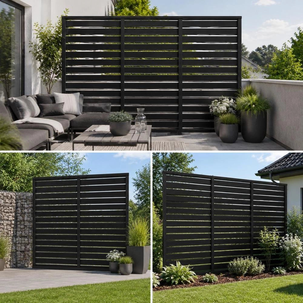 Fence Element WPC 180x180 Cm Black