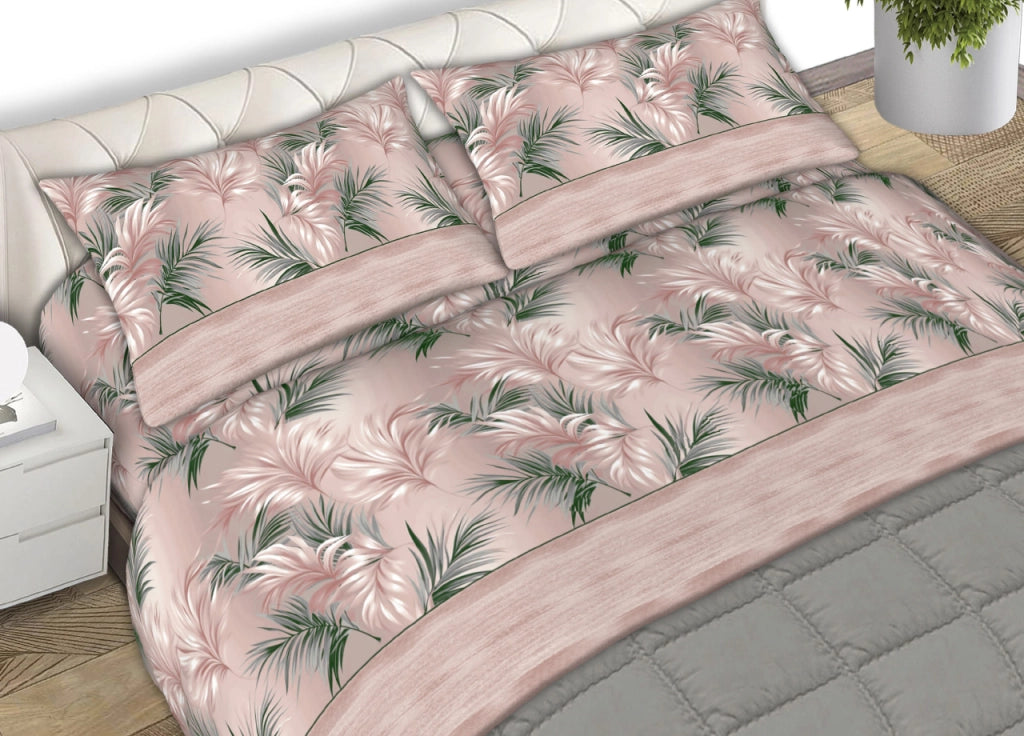 Completo Lenzuola Matrimoniale 100% Cotone Made Italy Disegno Armony CN - Matrimoniale - Rosa