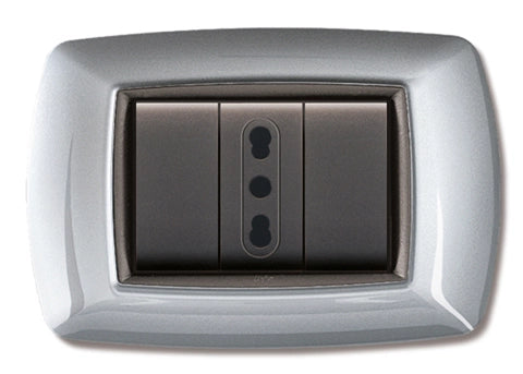 PLACCA LIFE LIVING PLAST ALLUMINIO CHIARO 3P- ELETTROCANALI- 10,0 pz