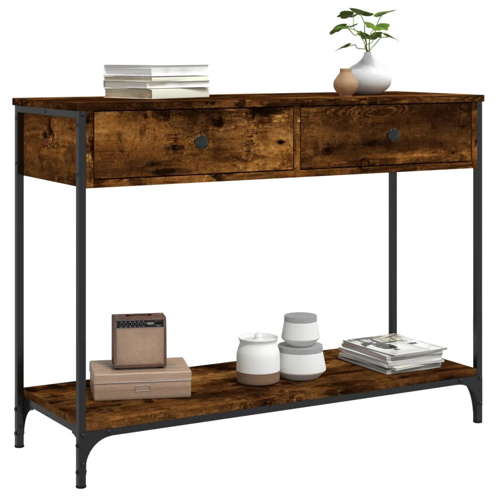 Tavolino Consolle Rovere Fumo 100x34,5x75cm Legno Multistrato 834172
