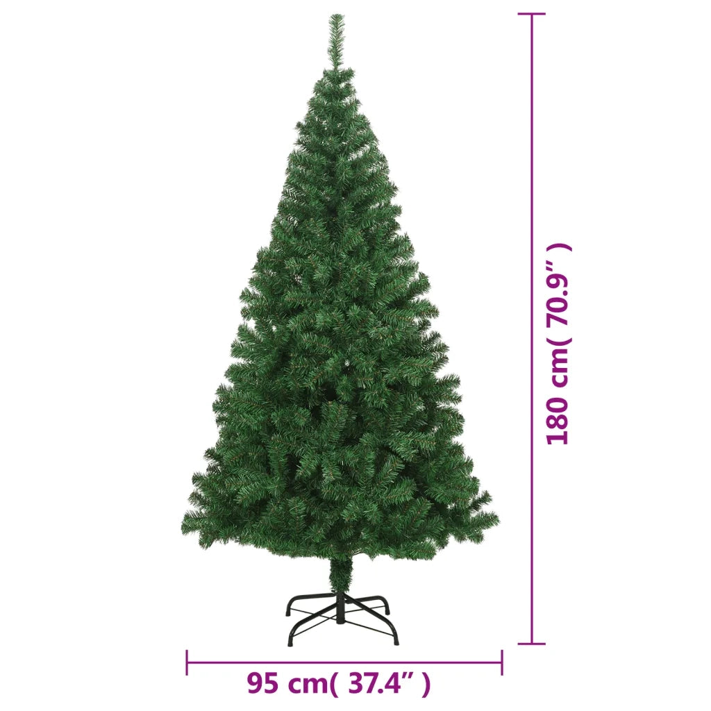 Albero di Natale Artificiale con Rami Folti Verde 180 cm PVC