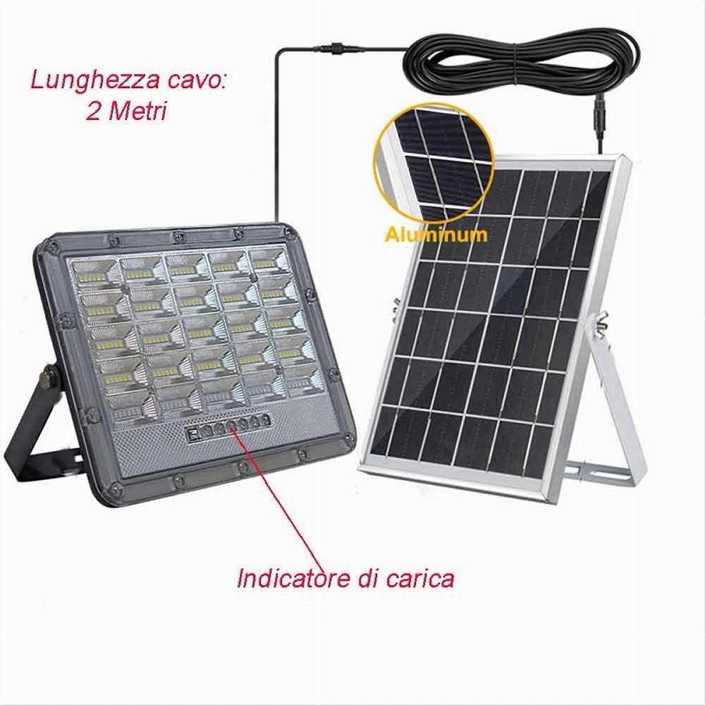 Trade Shop - Faro Led Pannello Solare 500w Luce Fredda Telecomando Indicatore Carica Tk08-500w -