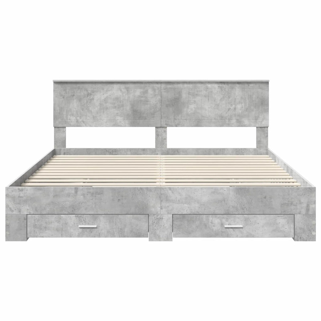 Struttura del letto con testiera Grigio cemento 180 x 200 cm