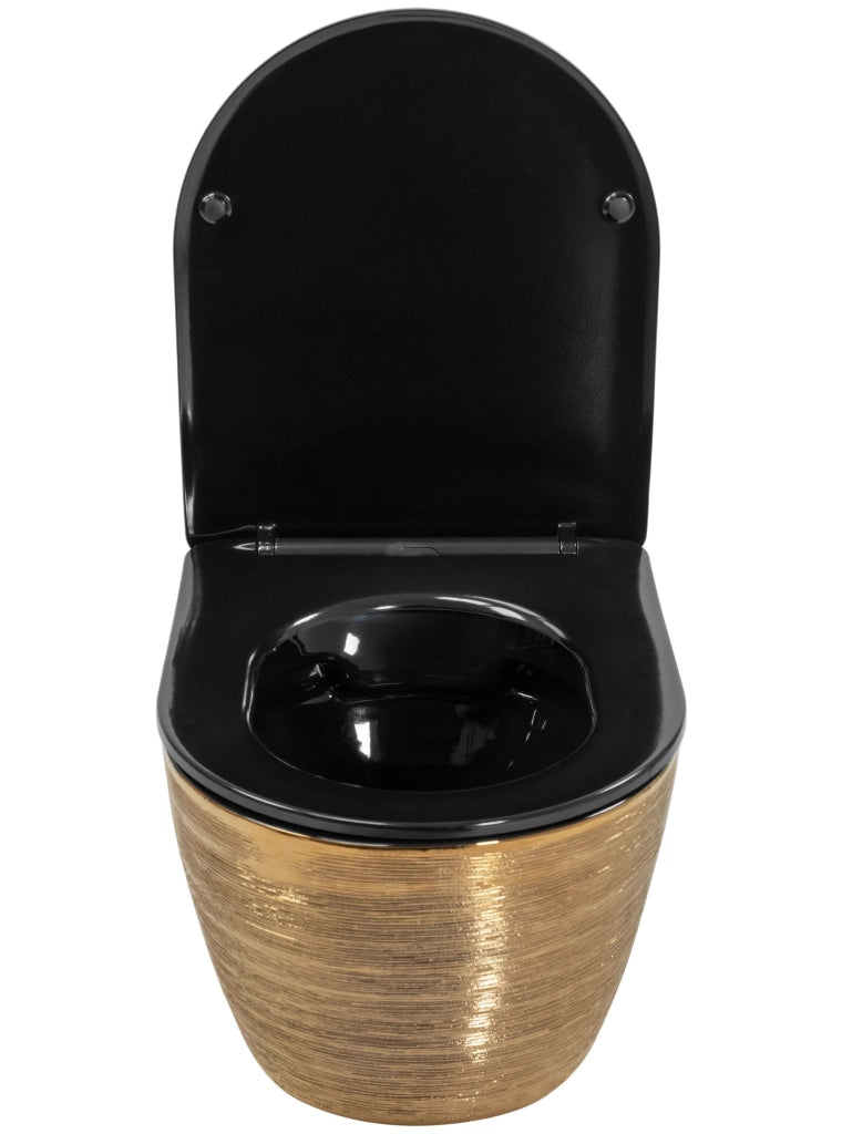 Vaso Wc Sospeso Rea Carlo Flat Brush Gold