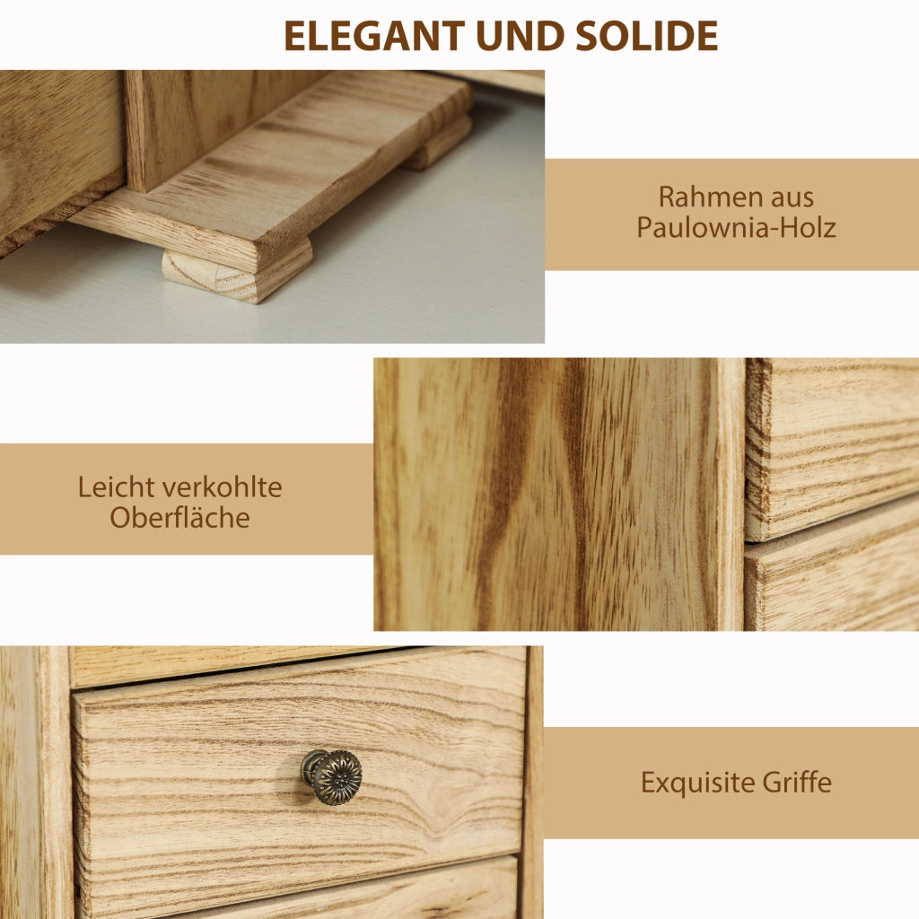 Cassettiera per gioielli con specchio ¨C zephmum ¨C legno marrone 4 scomparti