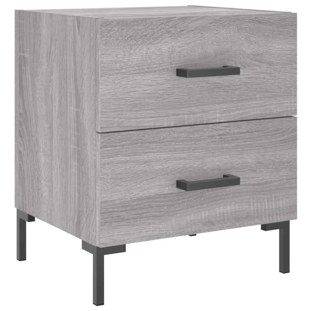 Set di 2 Comodini | Armadio da Notte | Mobiletto da notte Grigio Sonoma 40x35x47,5 cm in Legno Multistrato