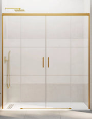 Porta doccia scorrevole 2+2 THALASSA (BASIC) 160 cm Profilo Oro vetro serigrafato