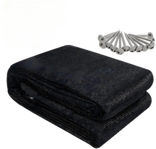 Tavolo da Campeggio 300x500cm Nero Materiale HDPE Impermeabile 13 Pennelli per Terra