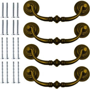 Set di 4 ante anticche in ottone colore metallico