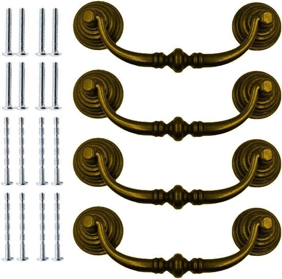 Set di 4 ante anticche in ottone colore metallico