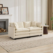Canapé modulaire in ciniglia con cuscino schienale seduta morbida e montaggio rapido per soggiorno e appartamento beige