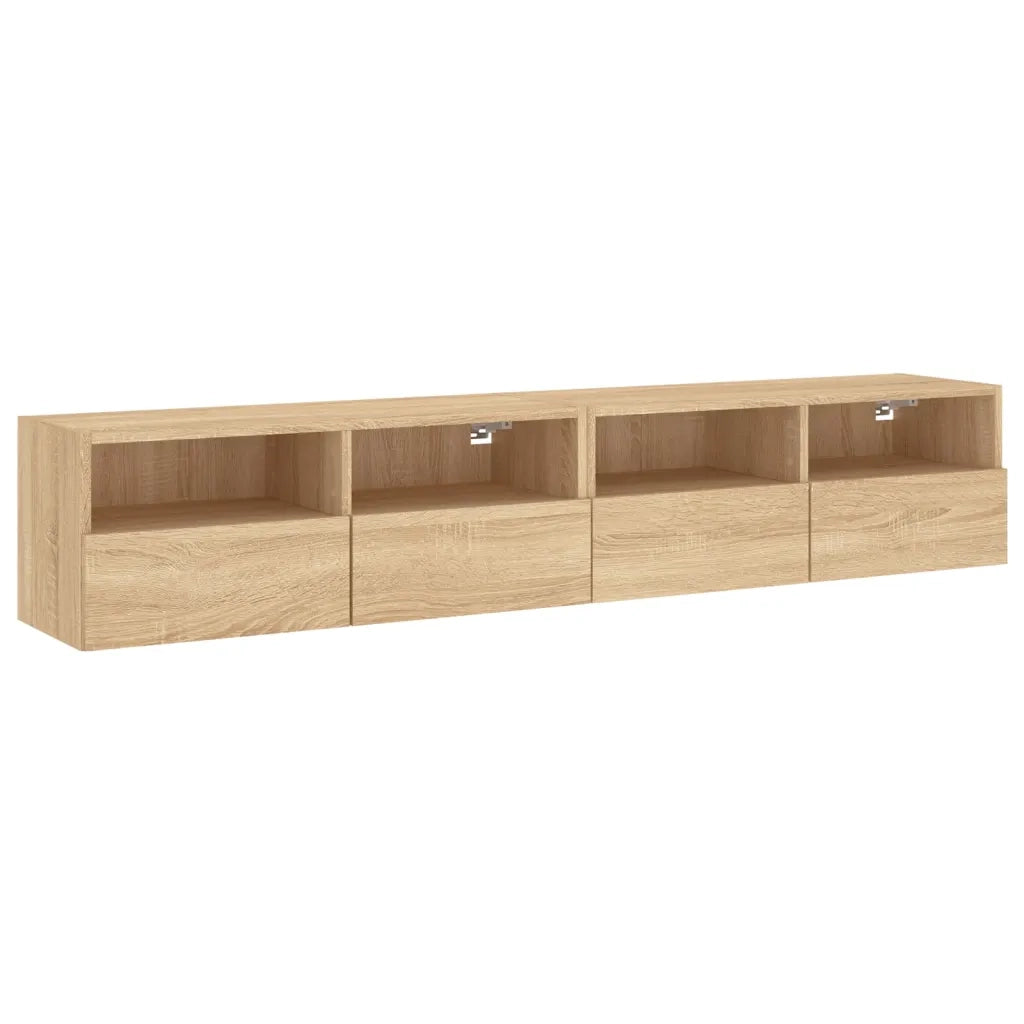 Mobili TV Parete 2pz Rovere Sonoma 80x30x30cm Legno Multistrato 836873
