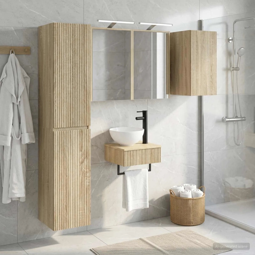 Set di mobili per il bagno 5 pcs Rovere Sonoma 3407249