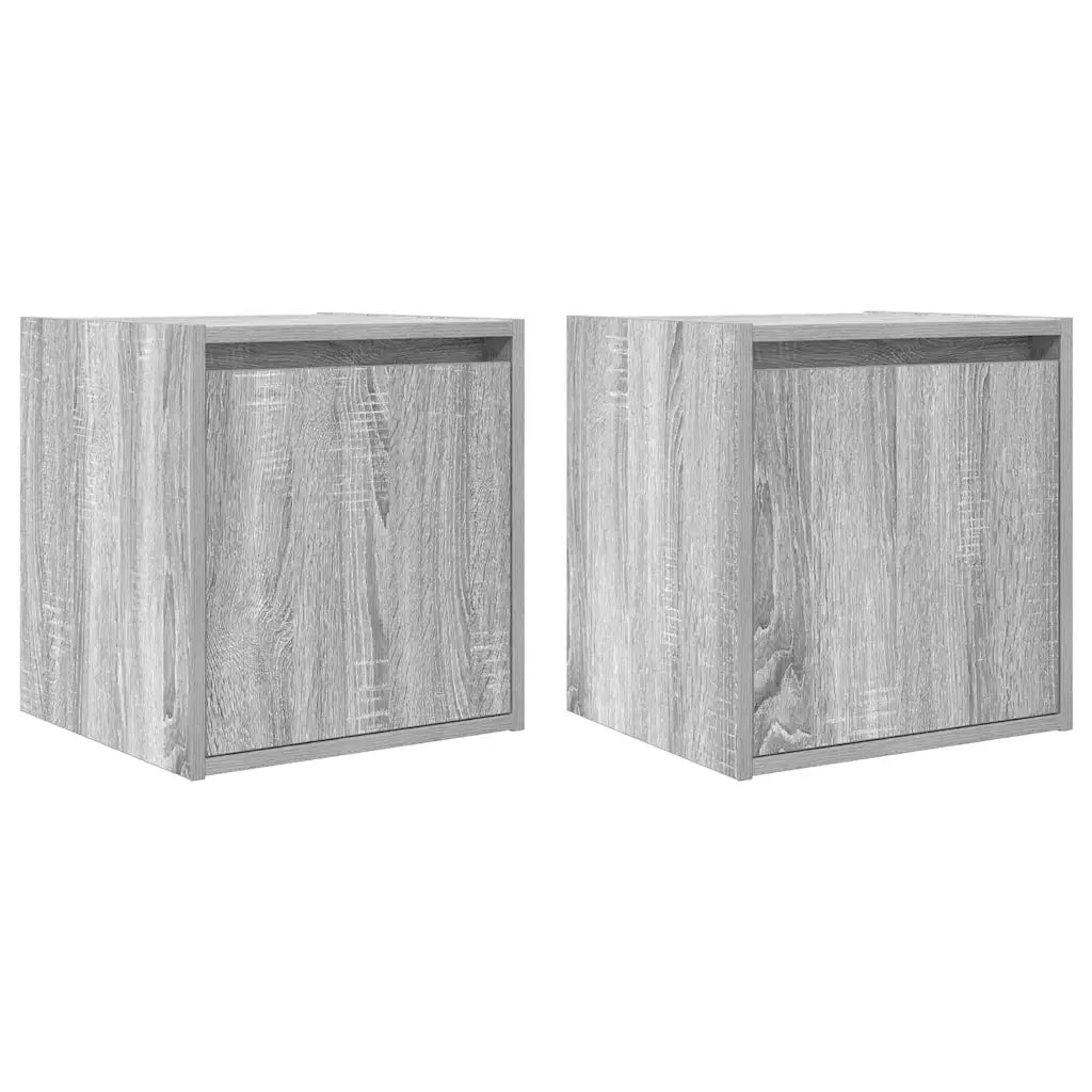 Comodini a Muro 2 pz Grigio Sonoma 38x34x40 cm 861240