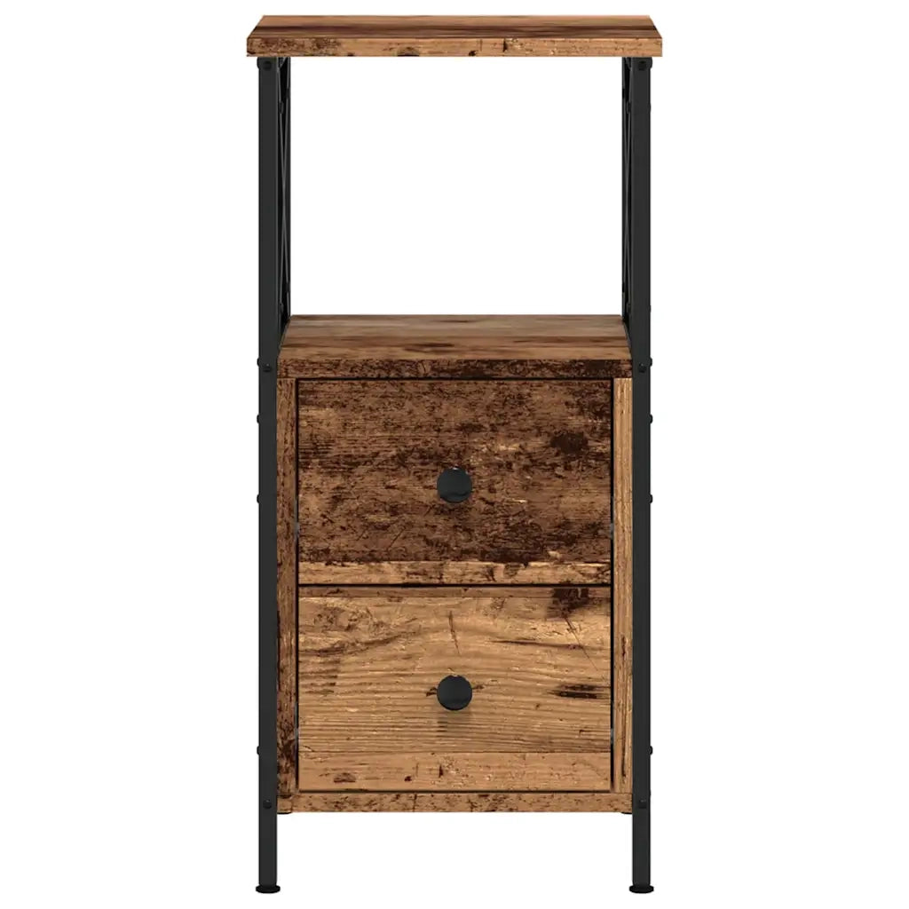 Comodino | Armadio da Notte | Mobiletto da notte Legno Antico 34x35,5x70 cm in Legno Multistrato