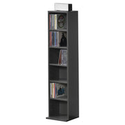 Scaffale a Colonna Tynset con 6 Scomparti per CD DVD 90x20x20 cm Grigio scuro [en.casa]