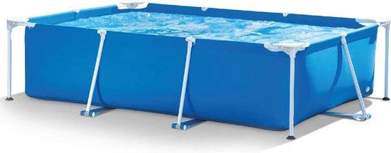 Piscina in Acciaio, Forma Rettilinea, Blu, 300cm x 200cm x 75cm