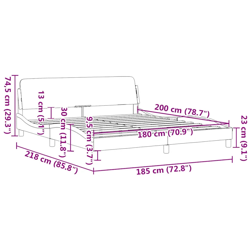 Giroletto con Testiera Dover Blu 180x200 cm Tessuto 373231