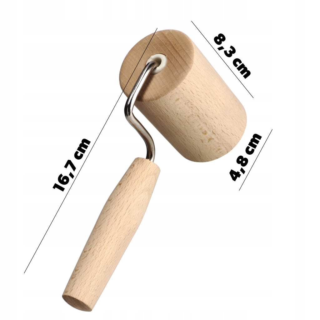 Mattarello per pizza KADAX Kitchen con manico in legno, piccolo, mobile, 17 cm