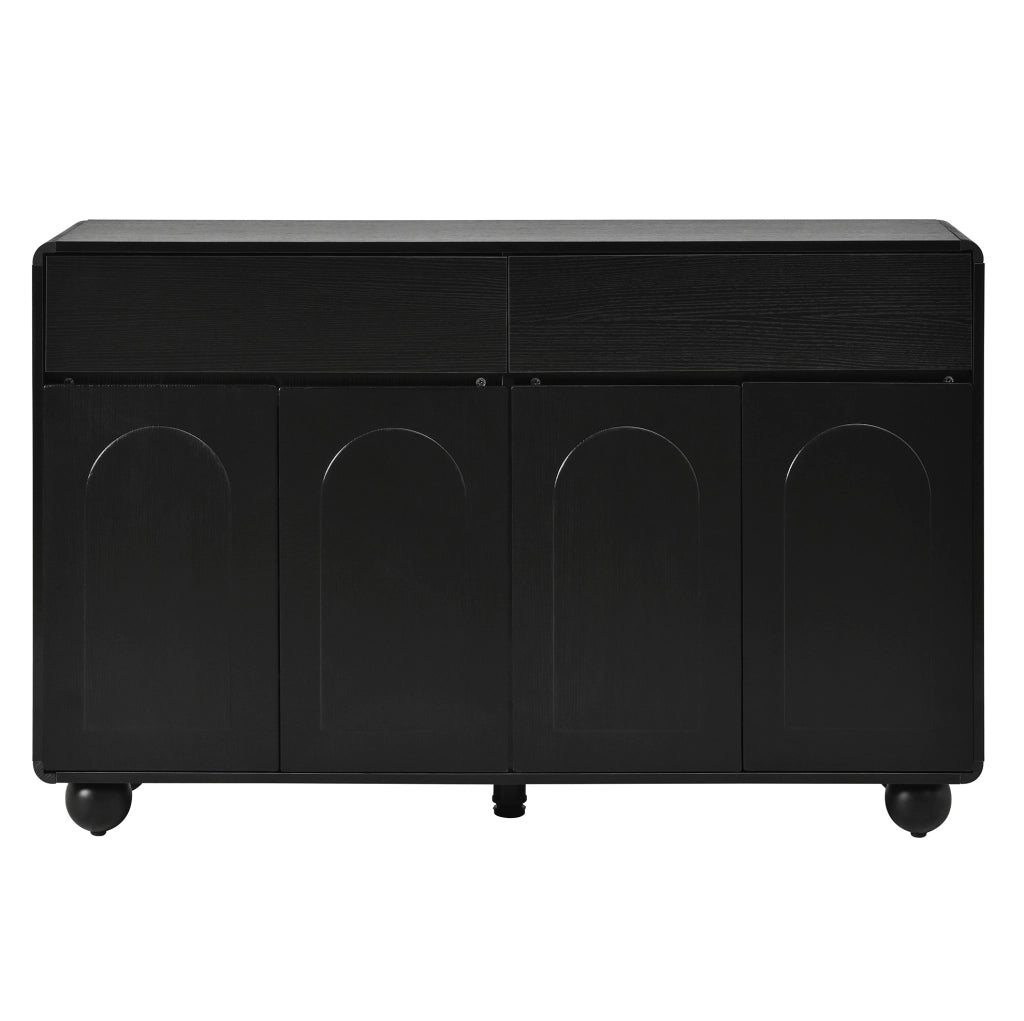 Credenza nera 140 cm con 2 cassetti e 4 ante