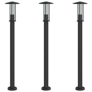 Lampade da terra per esterni 3 pezzi 100 cm acciaio inox nero 02_0042545