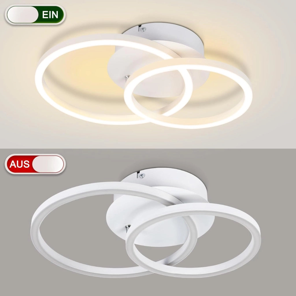ZMH Lampada da soffitto plafoniera LED rotonda moderna 24W 3000K per soggiorno corridoio