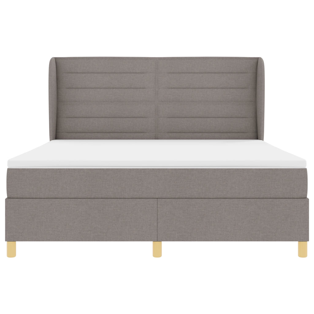 Letto Box Spring con Materasso Tortora 180x200 cm Tessuto