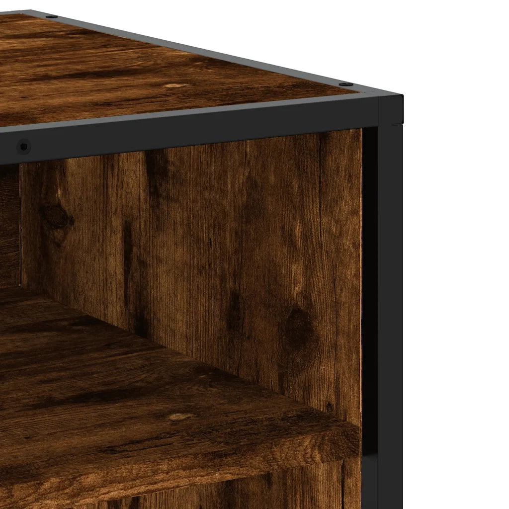 Mobile TV Rovere Fumo 61x40x46 cm Legno Multistrato e Metallo 848881